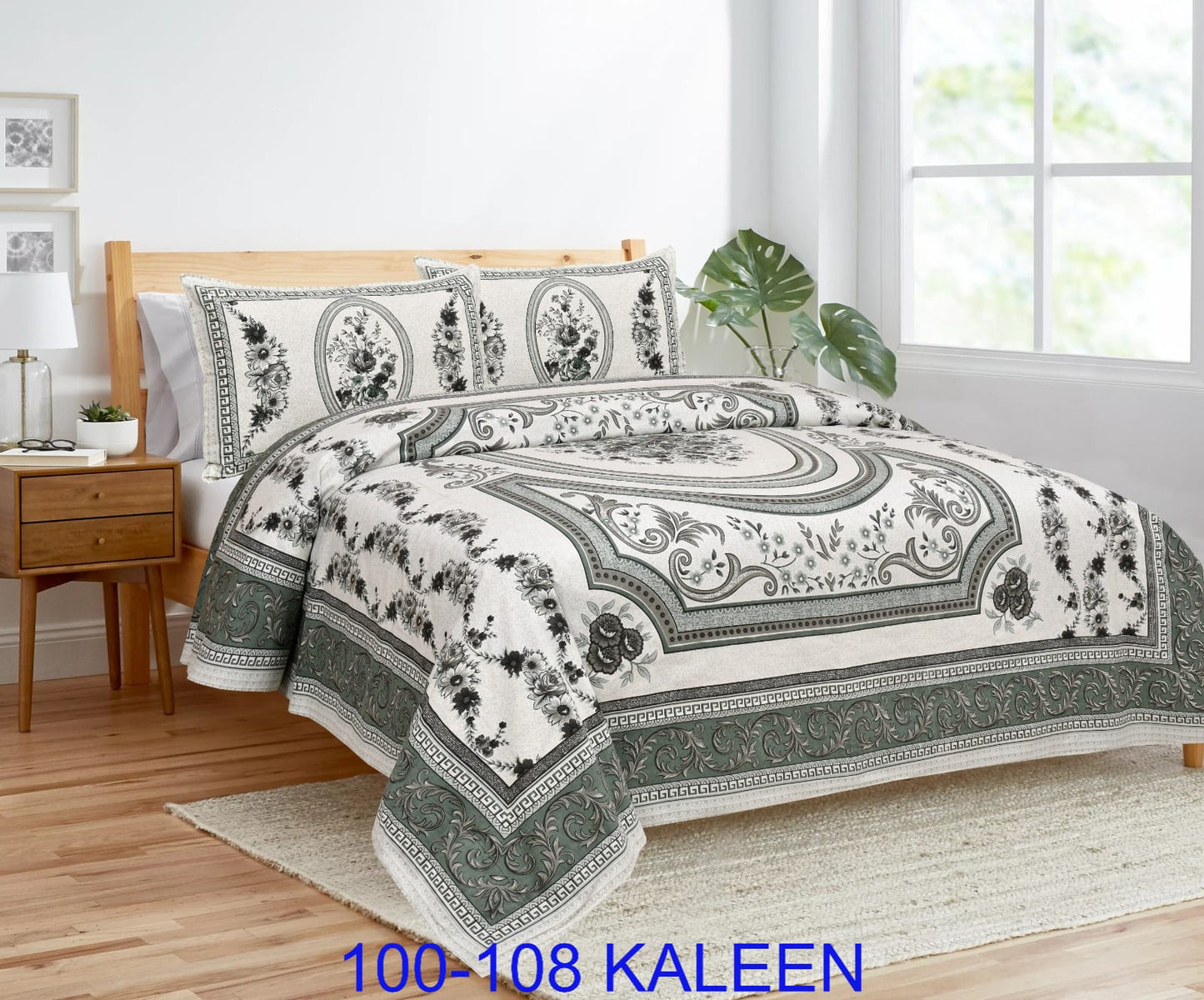 Cotton viscose Bedsheet 100x108 Inches with Pillow Covers – Stitched Sides