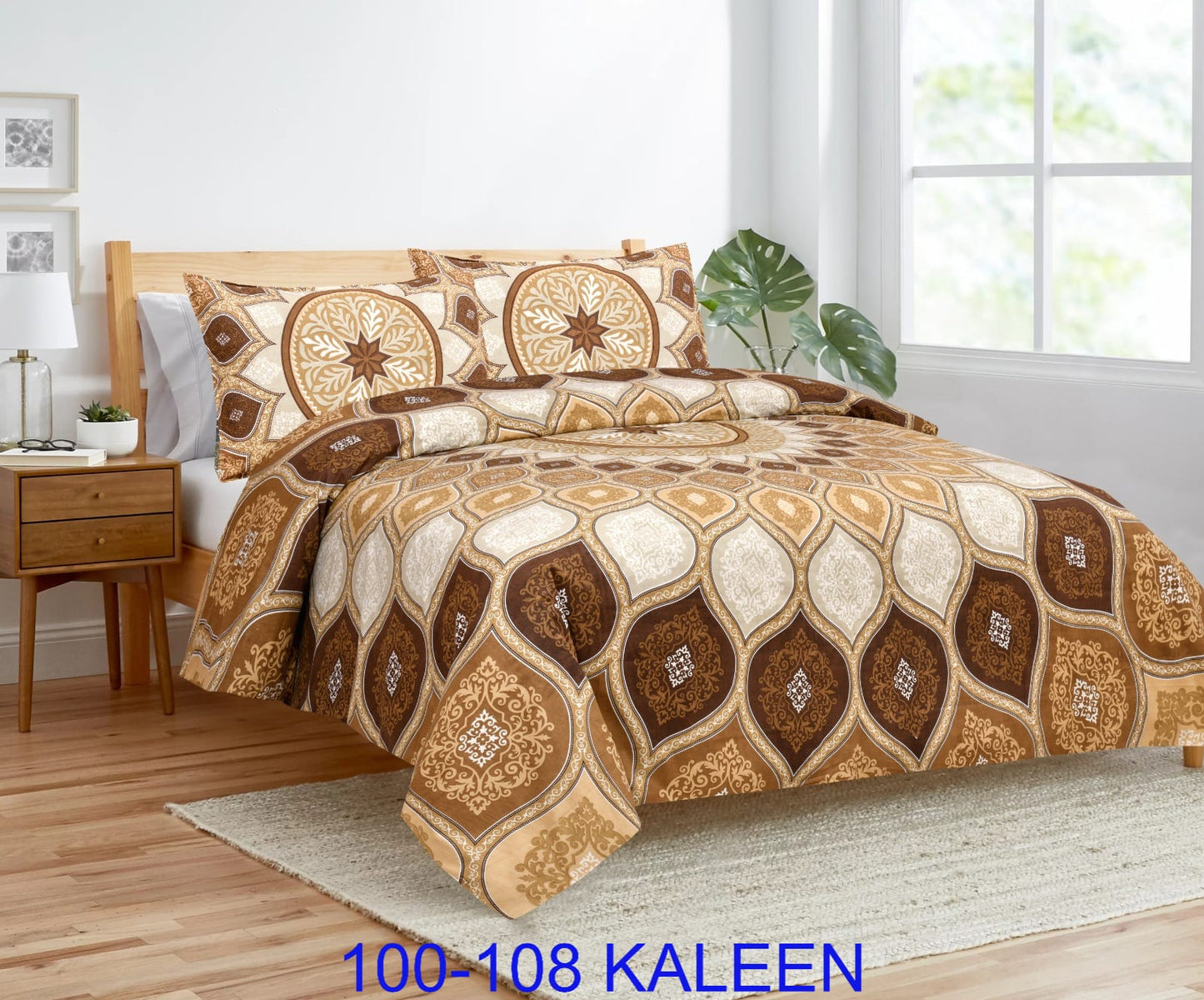 Cotton viscose Bedsheet 100x108 Inches with Pillow Covers – Stitched Sides