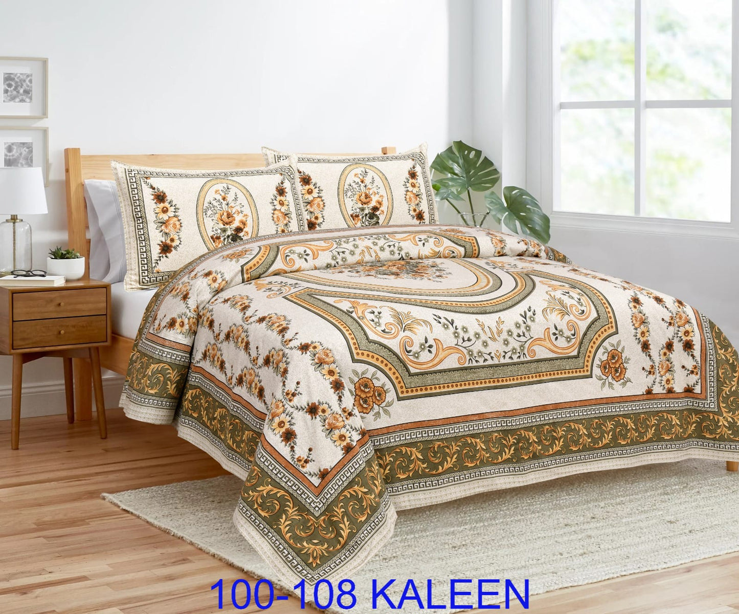 Cotton viscose Bedsheet 100x108 Inches with Pillow Covers – Stitched Sides