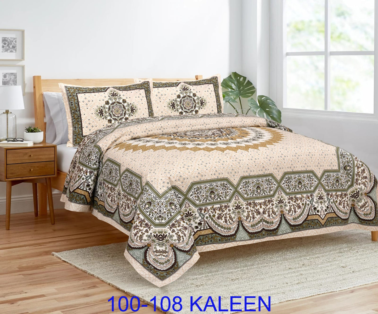 Cotton viscose Bedsheet 100x108 Inches with Pillow Covers – Stitched Sides