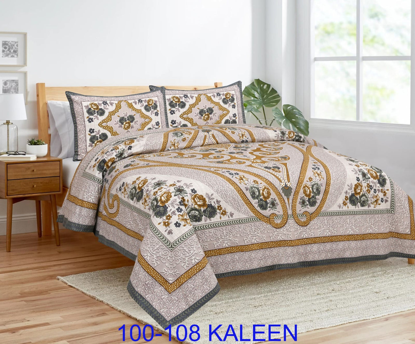 Cotton viscose Bedsheet 100x108 Inches with Pillow Covers – Stitched Sides