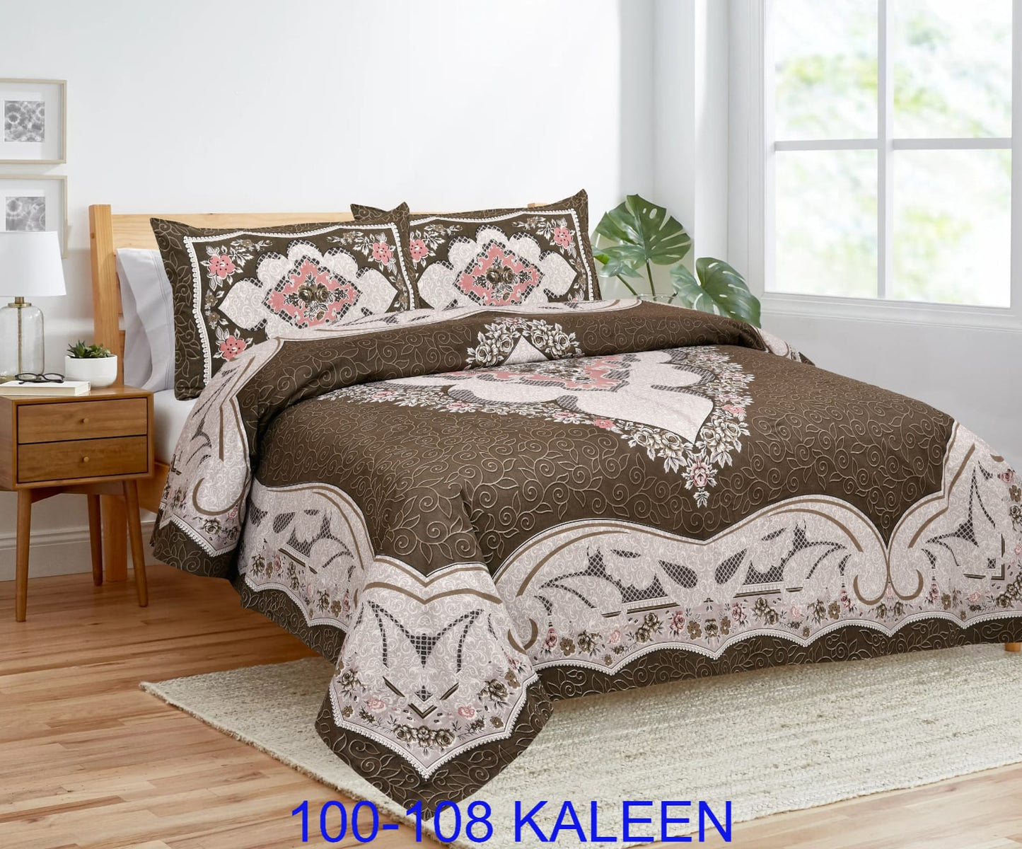 Cotton viscose Bedsheet 100x108 Inches with Pillow Covers – Stitched Sides