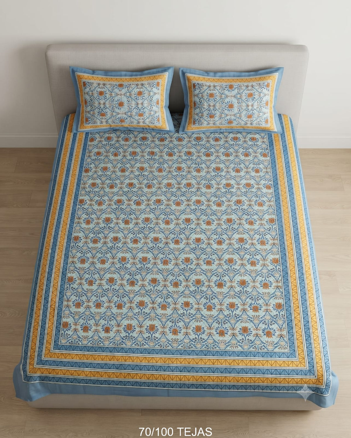 Cotton Viscose Blend Bedsheet with 2 Pillow Covers