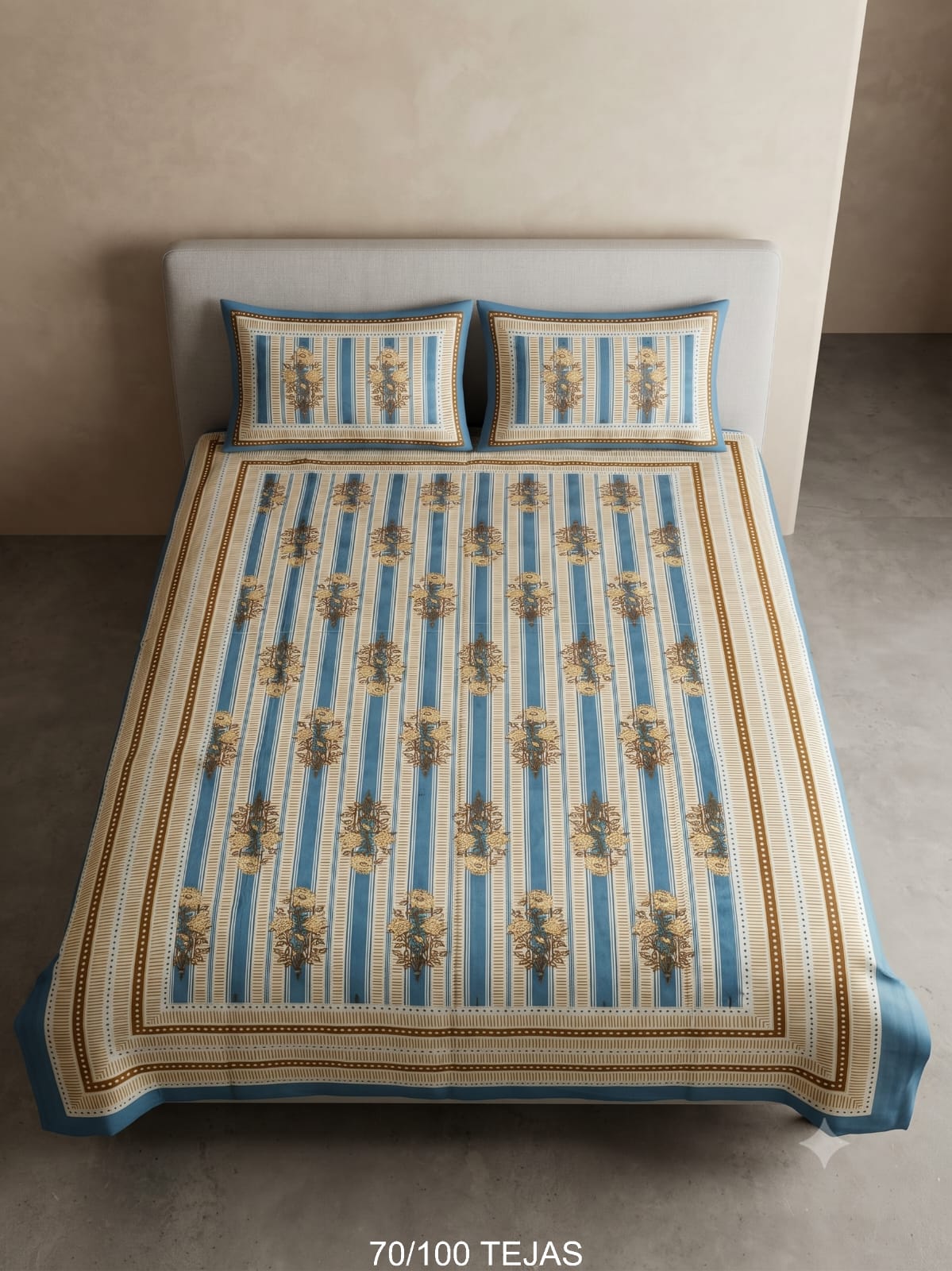 Cotton Viscose Blend Bedsheet with 2 Pillow Covers