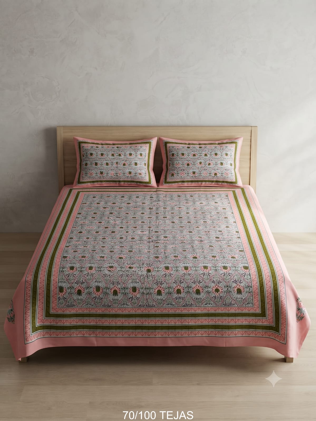 Cotton Viscose Blend Bedsheet with 2 Pillow Covers
