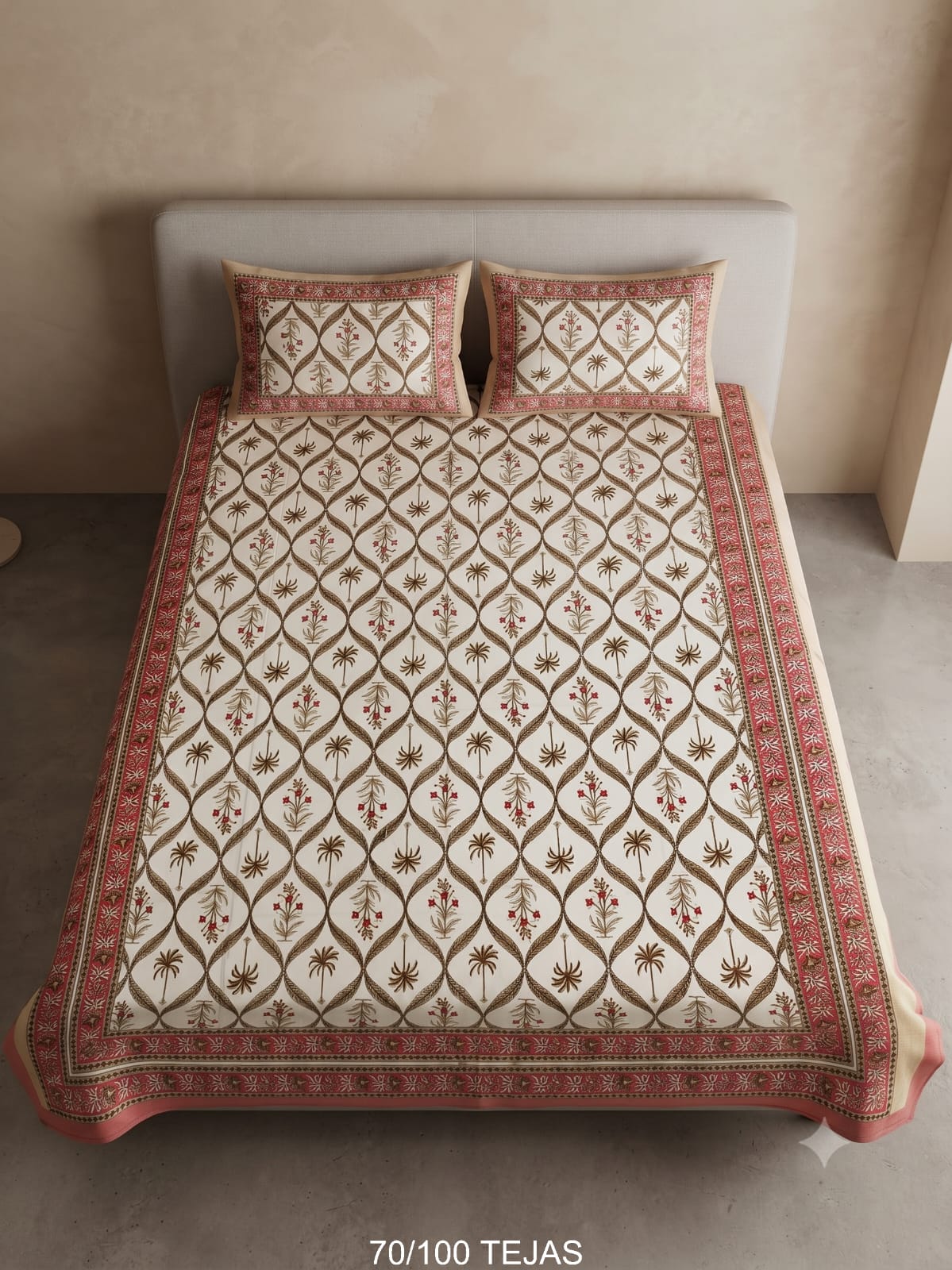 Cotton Viscose Blend Bedsheet with 2 Pillow Covers