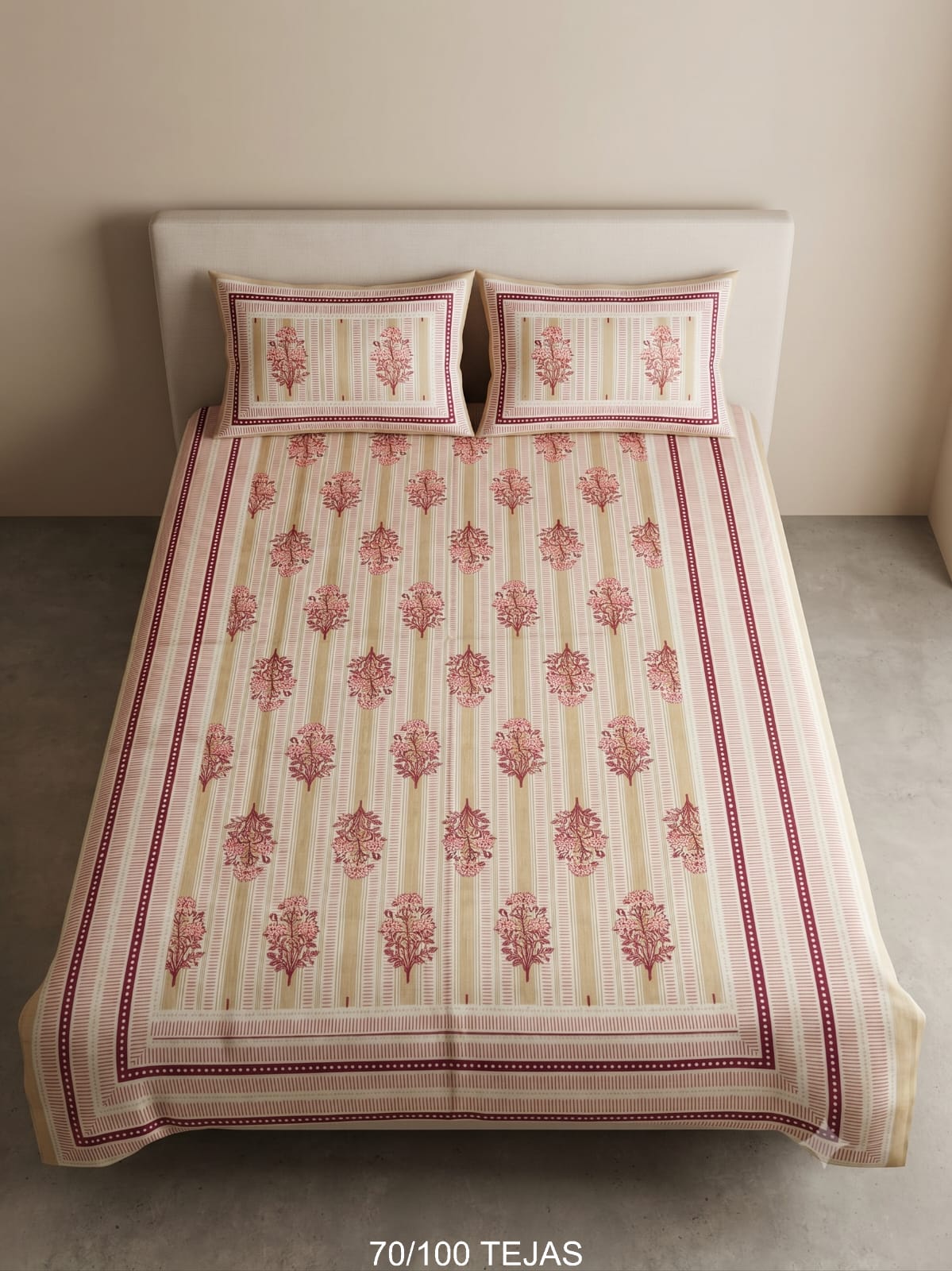 Cotton Viscose Blend Bedsheet with 2 Pillow Covers