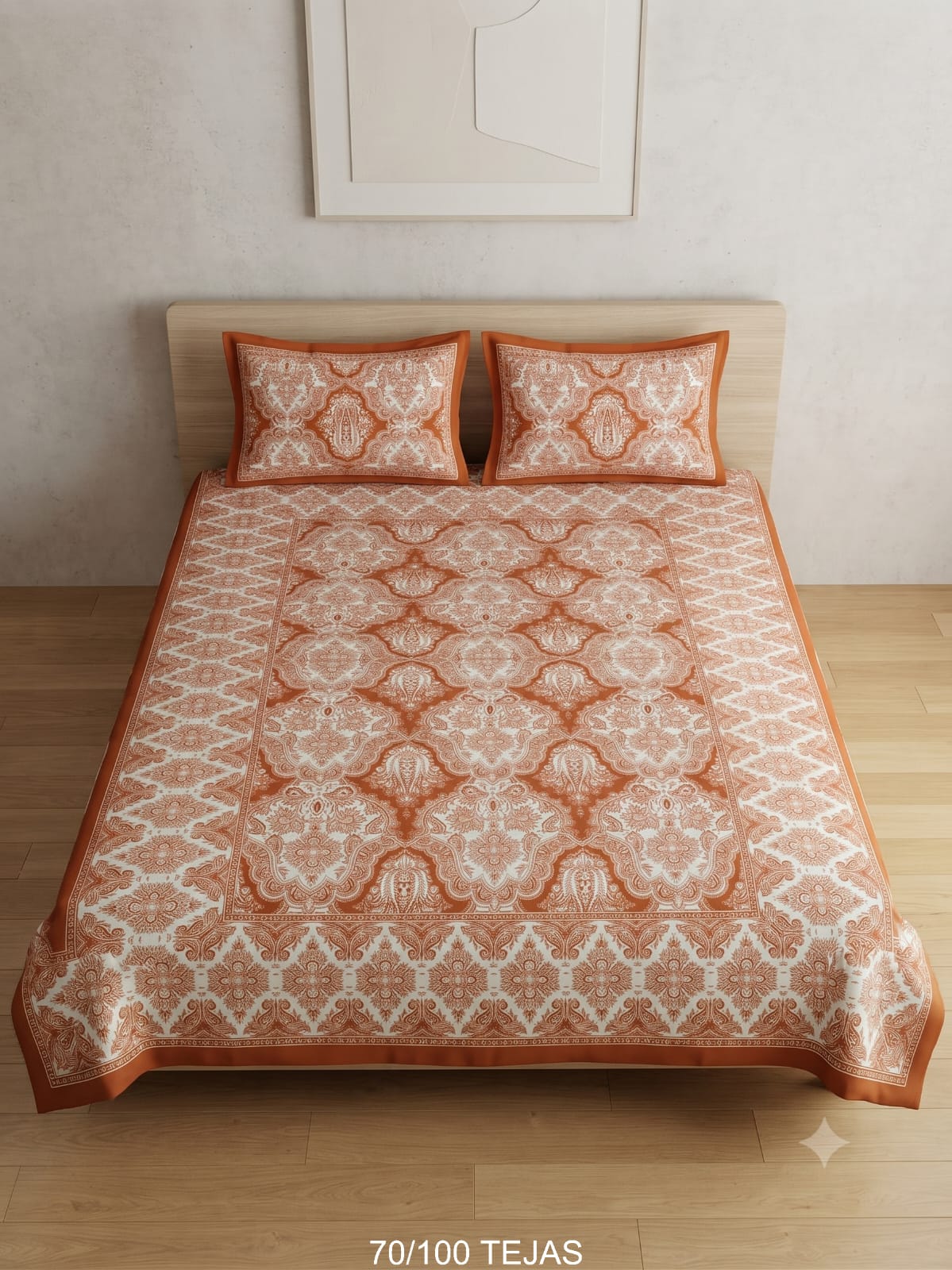 Cotton Viscose Blend Bedsheet with 2 Pillow Covers