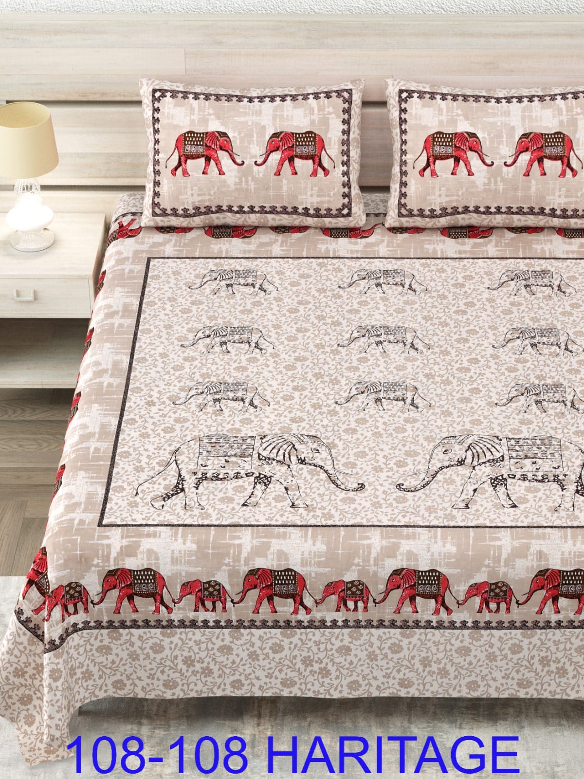Cotton Viscose Blend King Size Bedsheet (108×108 Inches) with 2 Pillow Covers
