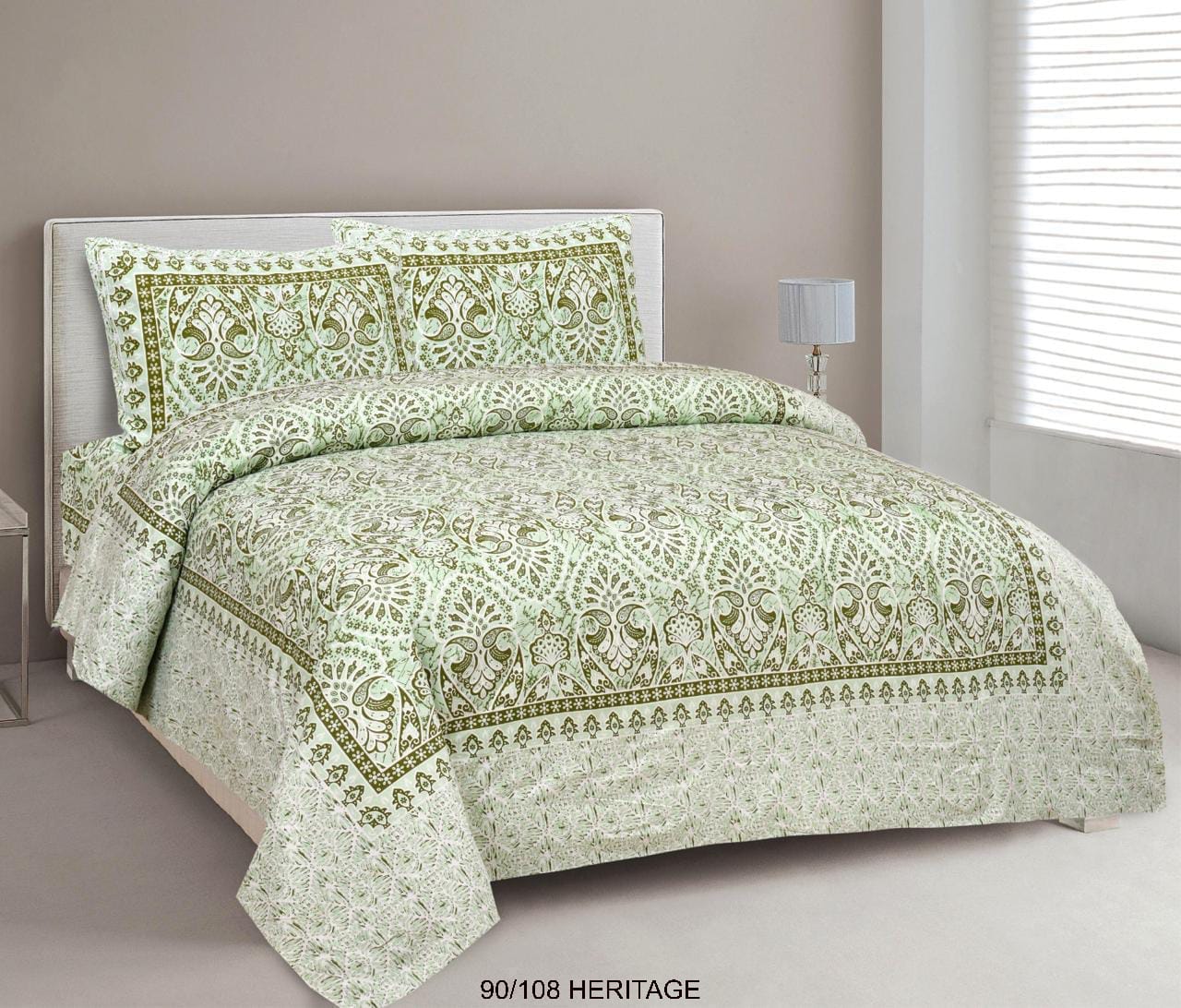 Cotton Viscose Blend King Size Bedsheet with 2 Zipper Pillow Covers
