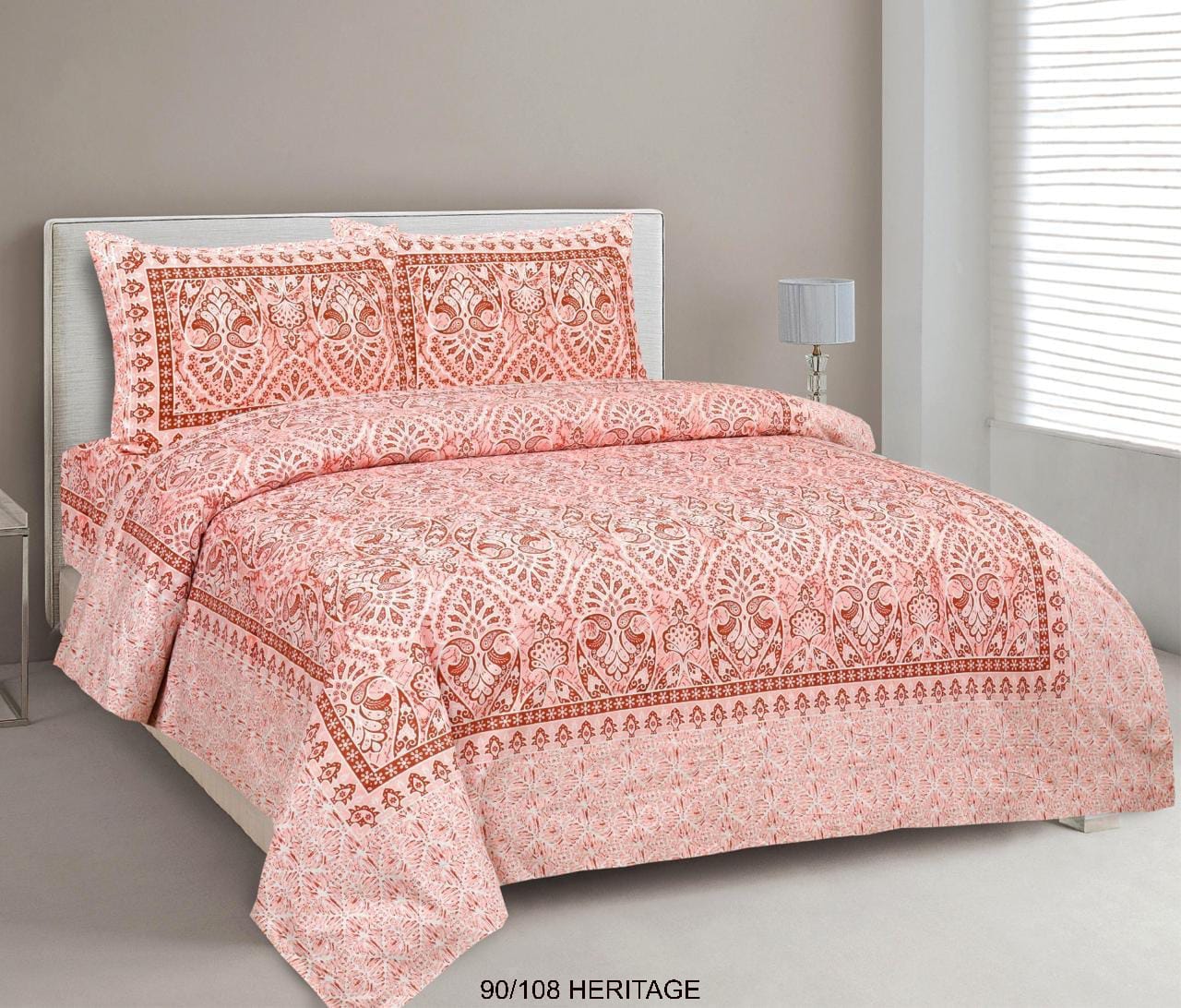 Cotton Viscose Blend King Size Bedsheet with 2 Zipper Pillow Covers