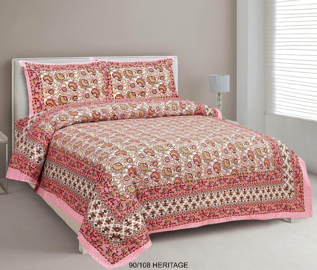 Cotton Viscose Blend King Size Bedsheet with 2 Zipper Pillow Covers