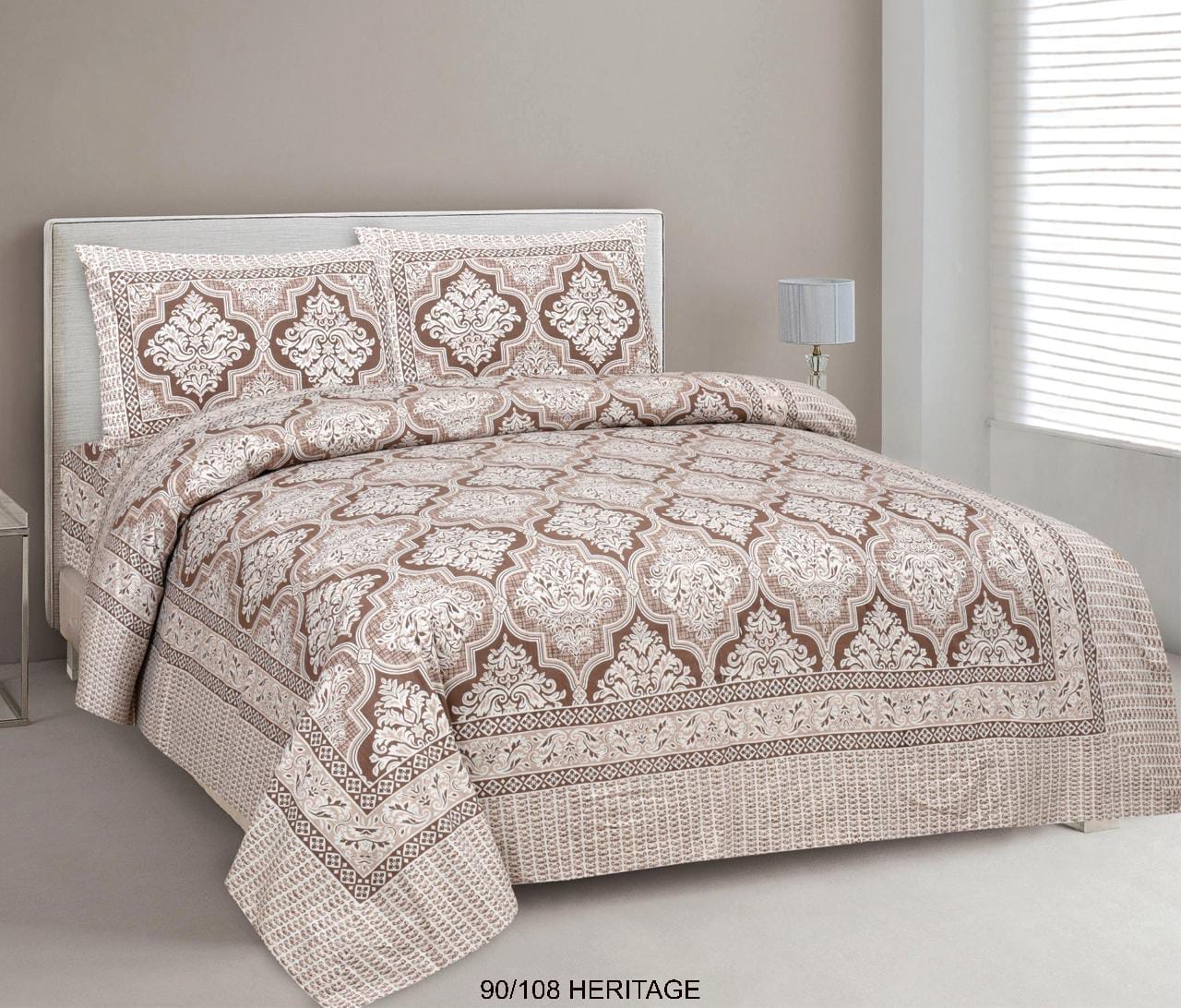Cotton Viscose Blend King Size Bedsheet with 2 Zipper Pillow Covers