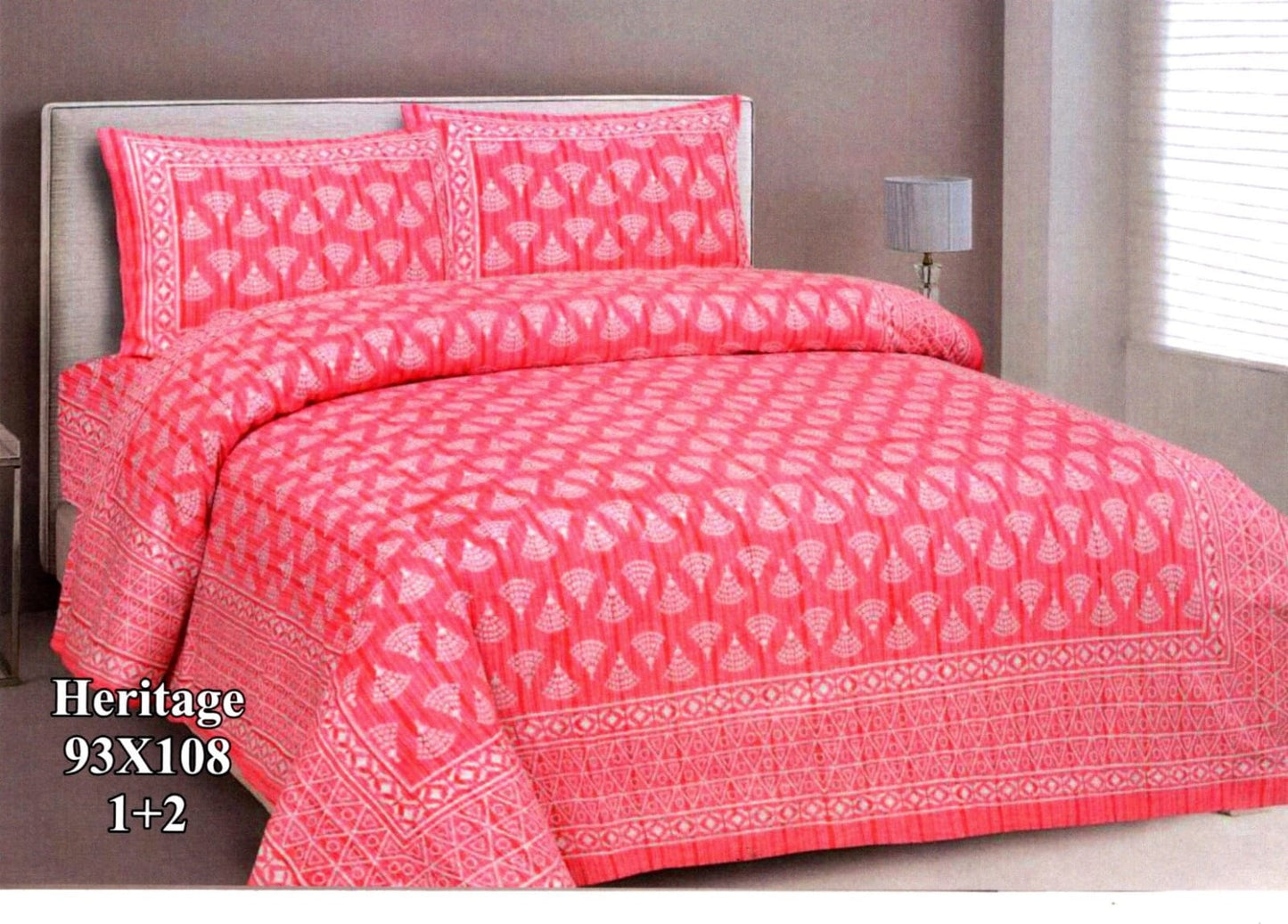 Cotton Viscose Blend King Size Bedsheet with 2 Zipper Pillow Covers