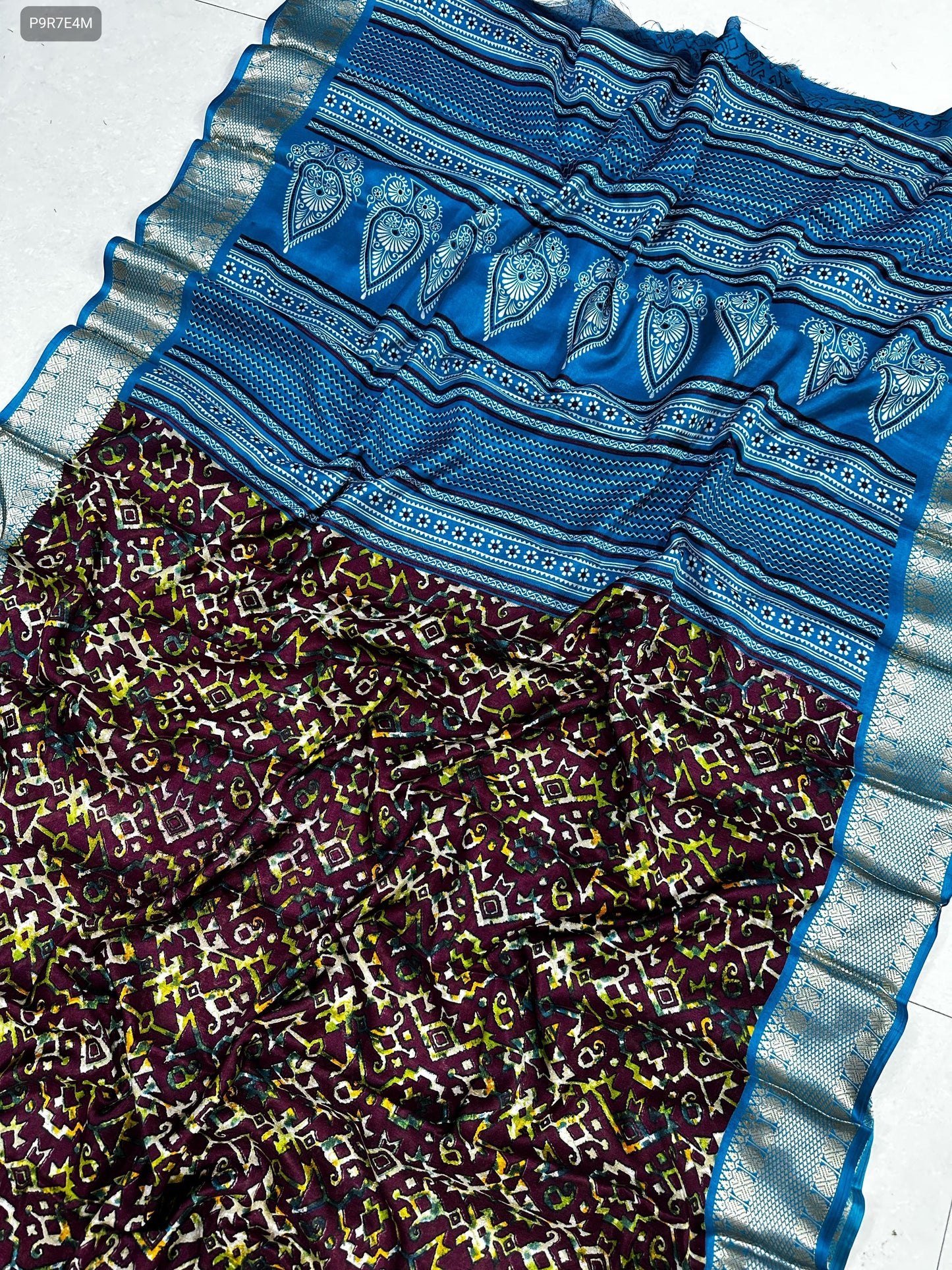 Dola Silk Saree with 3-Inch Viscose Border & Running Blouse