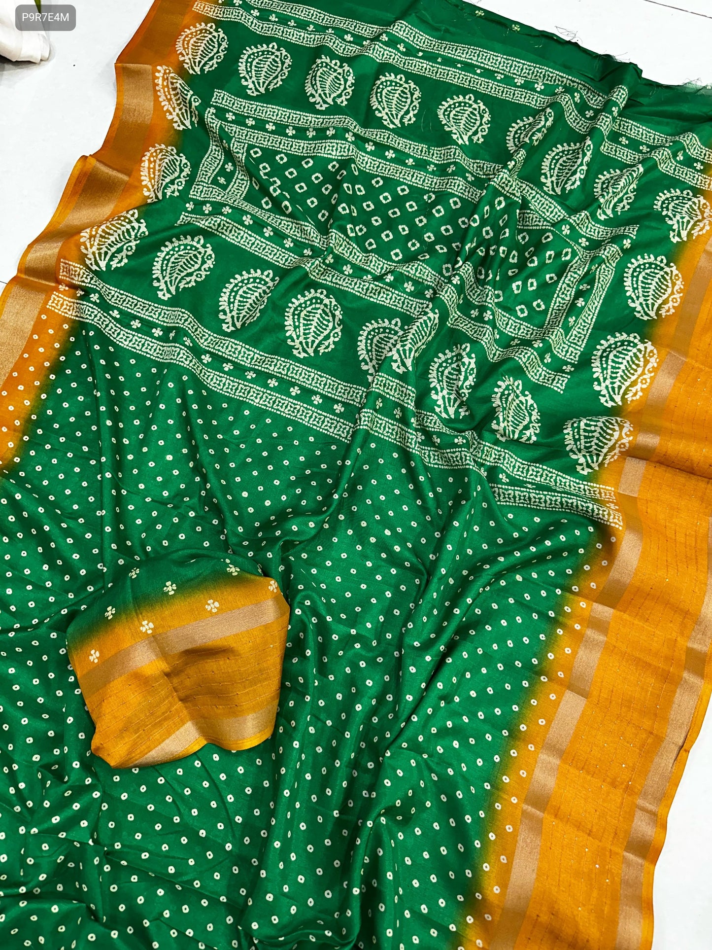 Dola Silk Saree with 3-Inch Viscose Border & Running Blouse