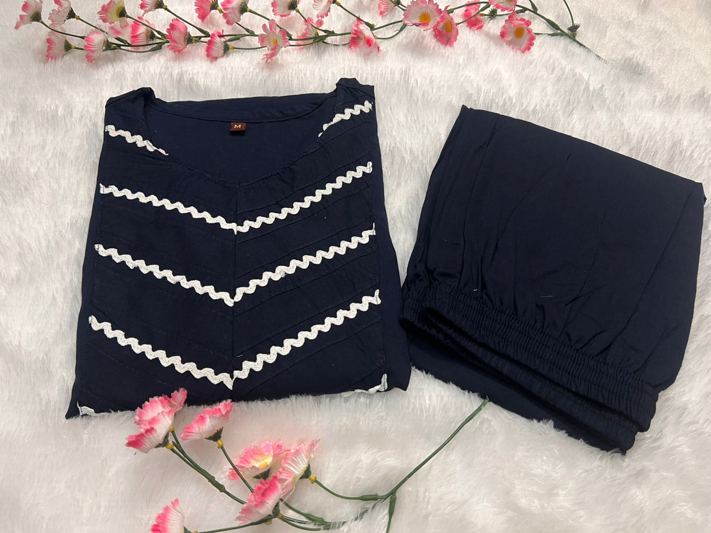 Embroidered Cotton 60x60 Kurta Pant Set