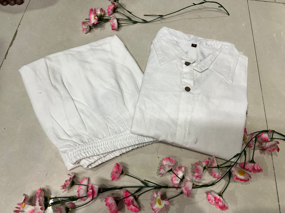 Embroidered Cotton Co-Ord Set with Side Pocket Pant
