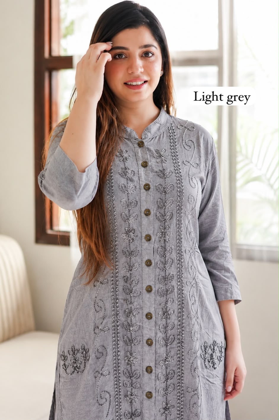Embroidered Rayon Kurta and Bottom Set for Women