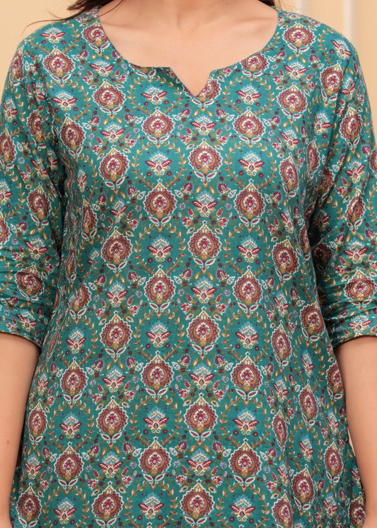 Floral Cotton Cord Set with Side Pocket