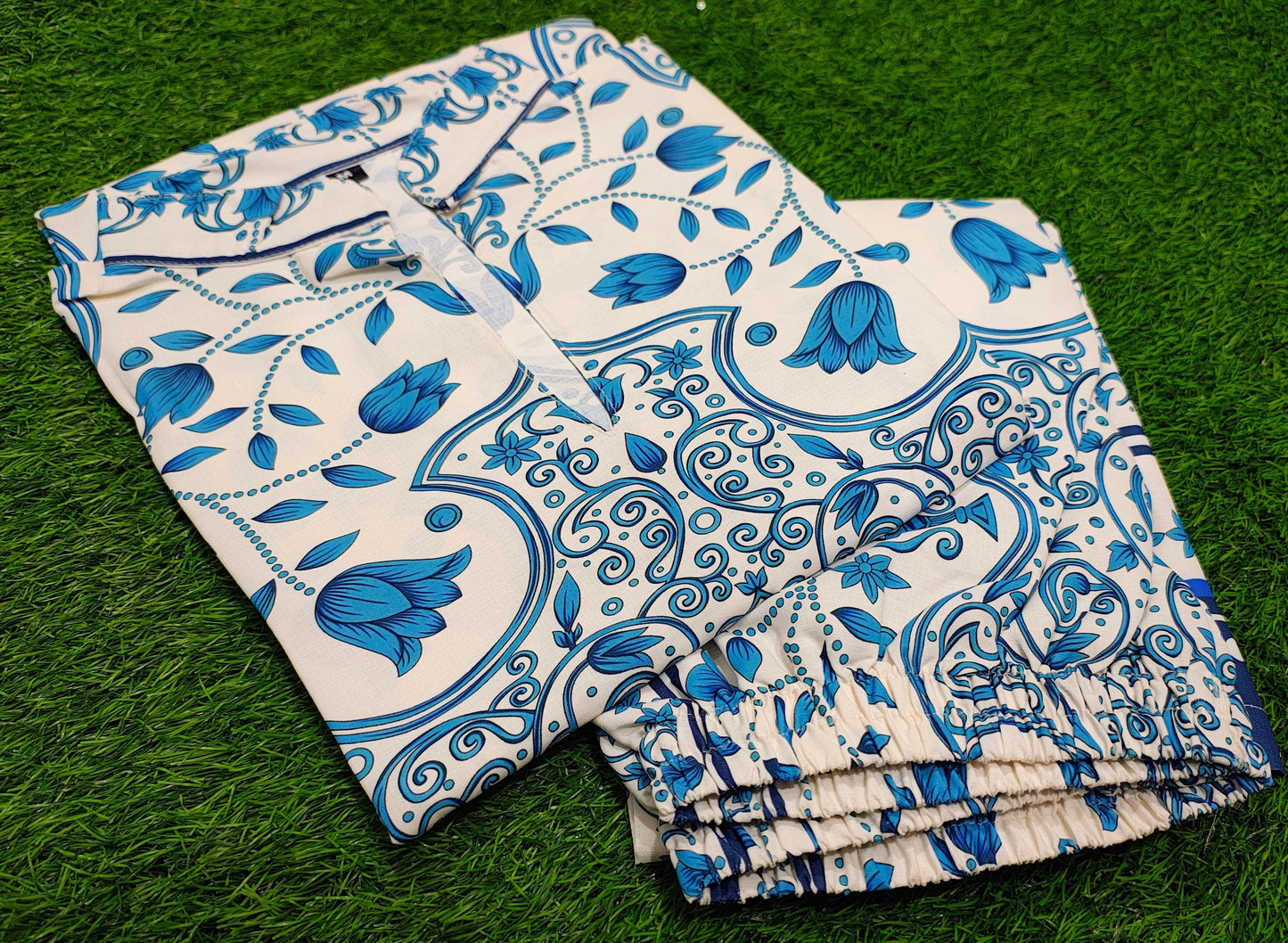 Floral Digital Print Butter Cotton Co-ord Set | Women's Kurta Set