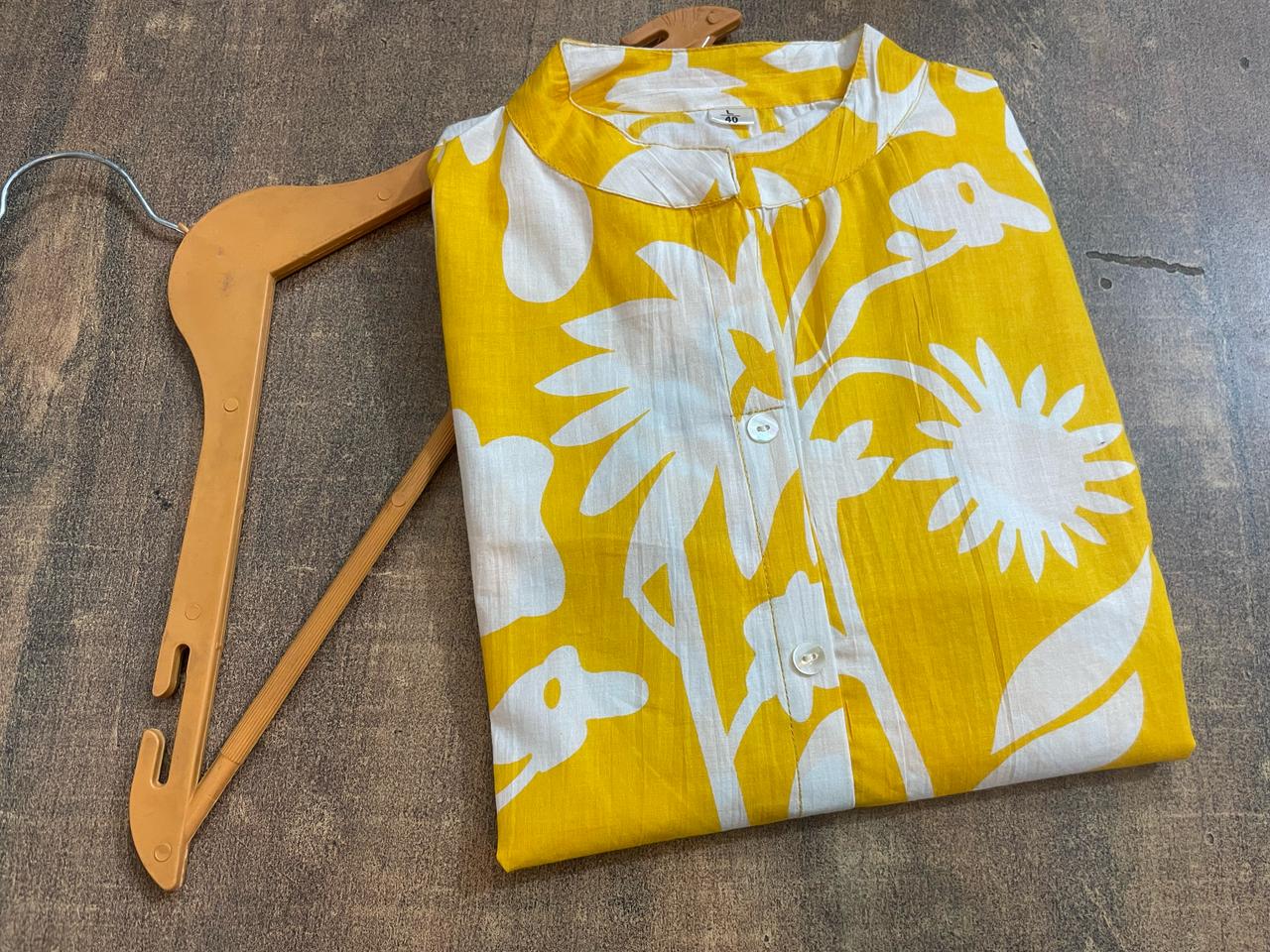 Floral Print Cotton Button-Front Midi Dress