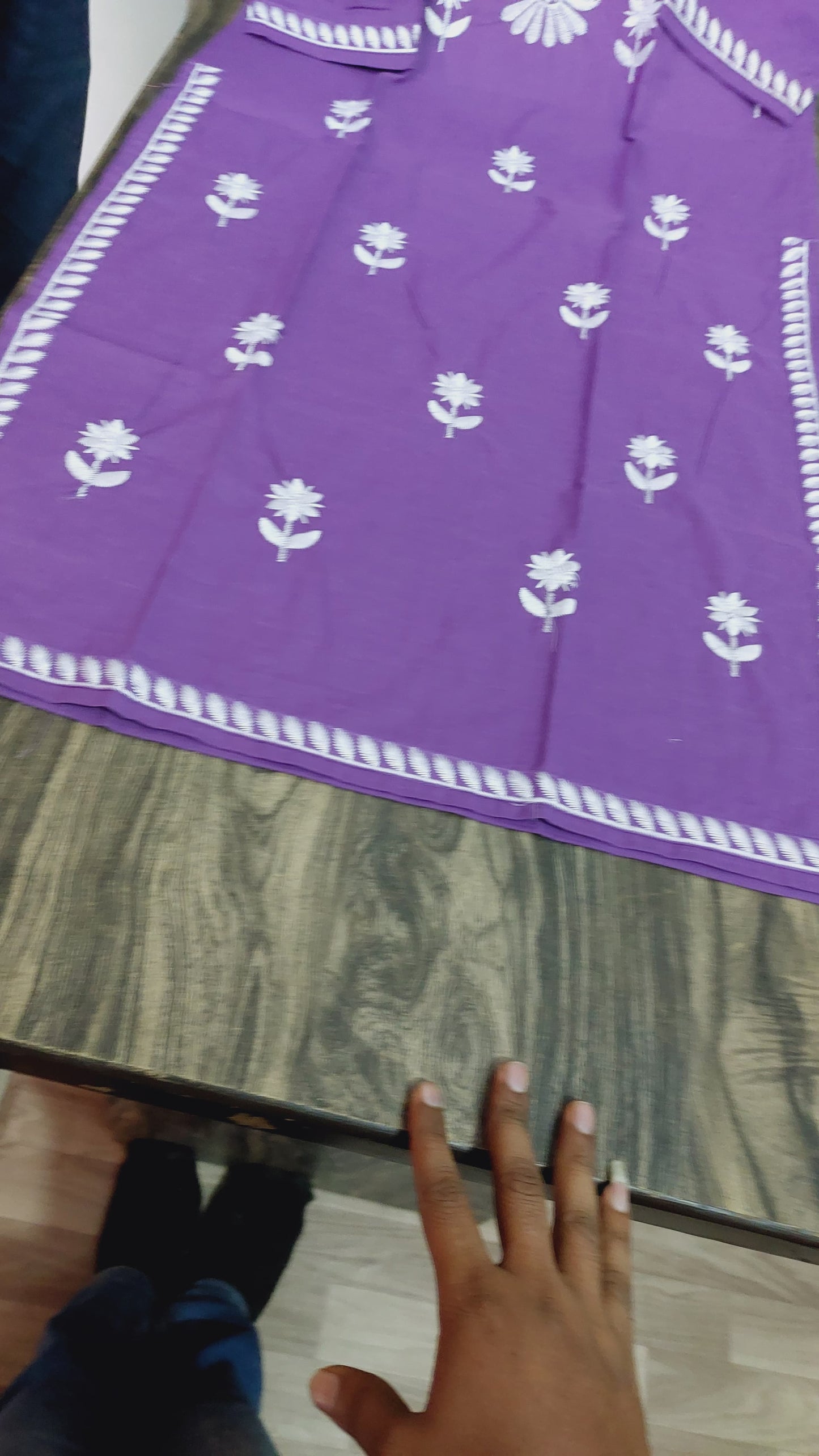 Jaipuri Embroidered Cotton 60x60 Kurta Pant Set (Kurta 45", Pant 37")