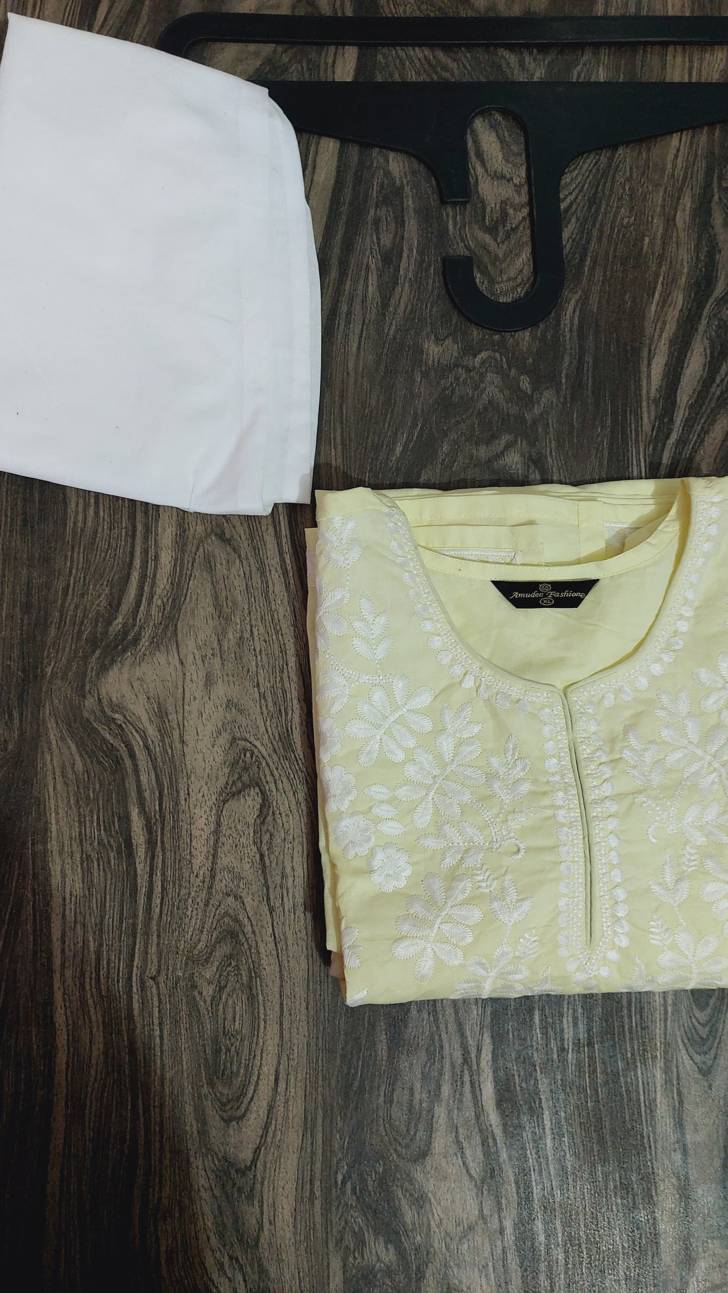 Jaipuri Embroidered Cotton 60x60 Kurta Pant Set (Kurta 45", Pant 37")