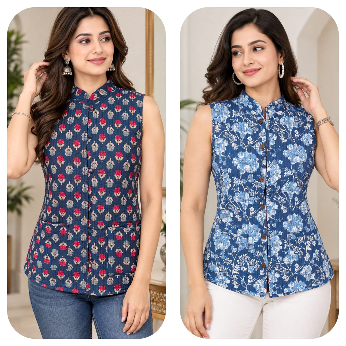 Jaipuri Quilted Reversible Cotton Jacket