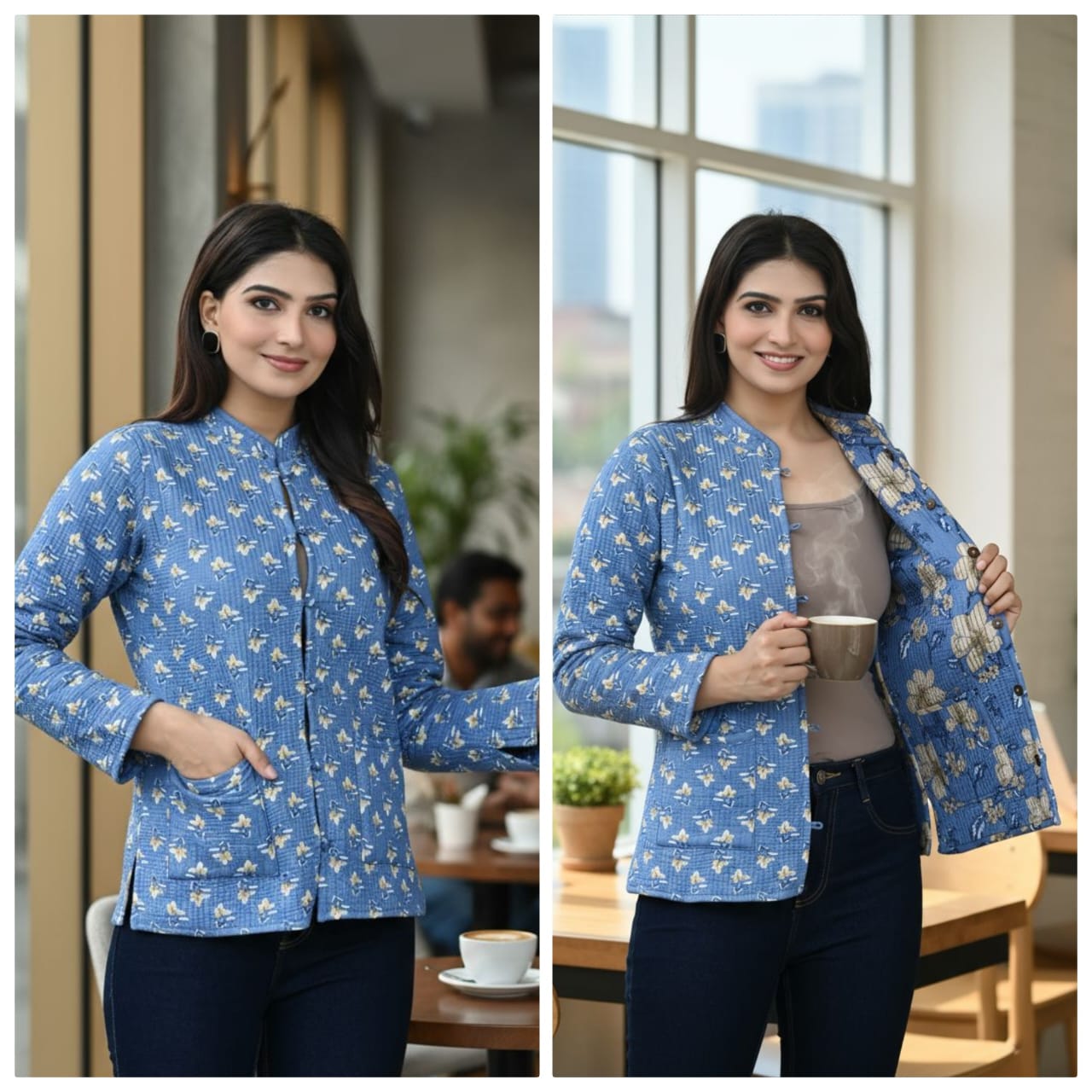 Jaipuri Quilted Reversible Cotton Jacket – 28 Inch