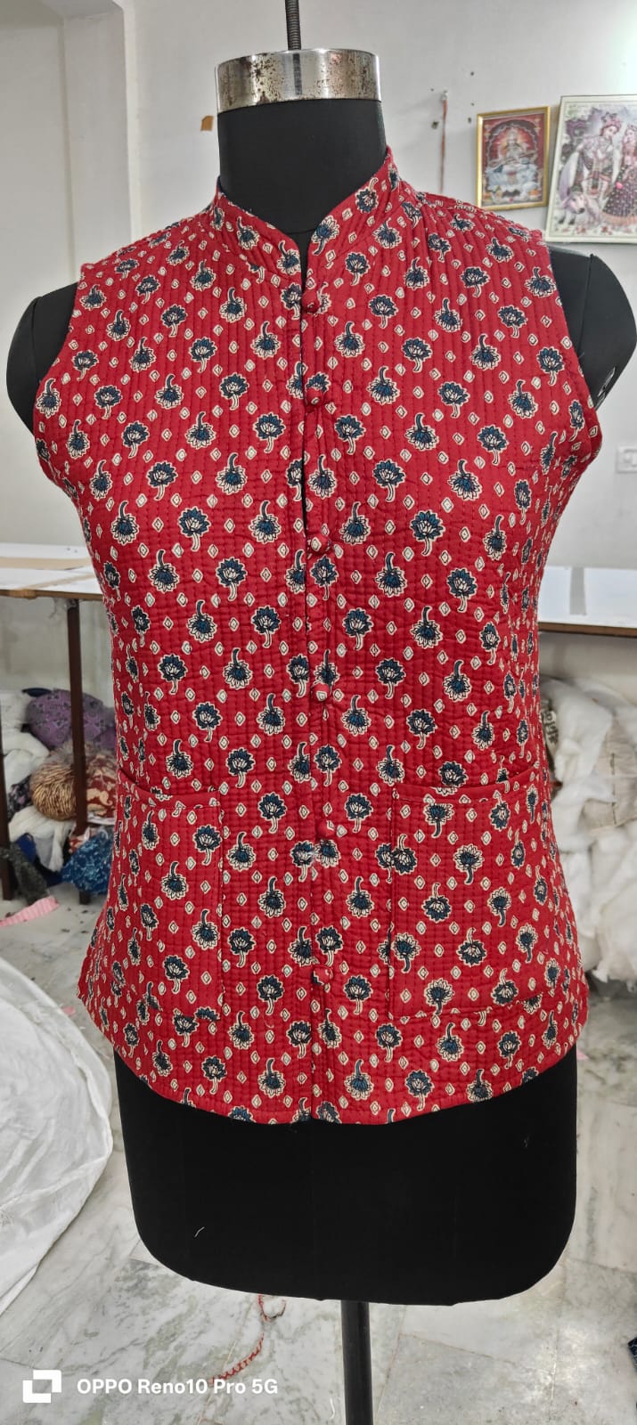 Jaipuri Quilted Reversible Cotton Jacket โ 28 Inch