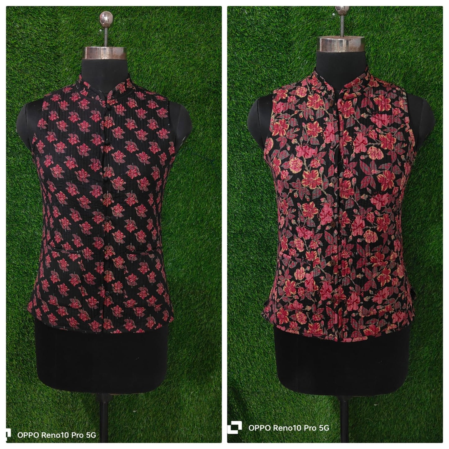 Jaipuri Quilted Reversible Cotton Jacket with Kapas Filling – 28 Inches