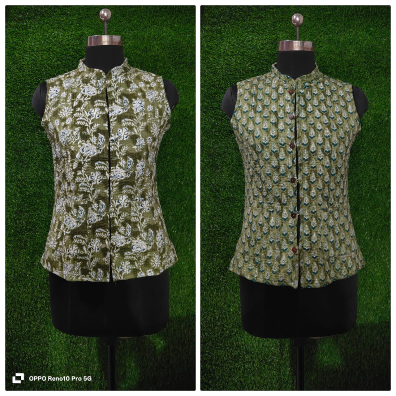 Jaipuri Quilted Reversible Cotton Jacket with Kapas Filling – 28 Inches