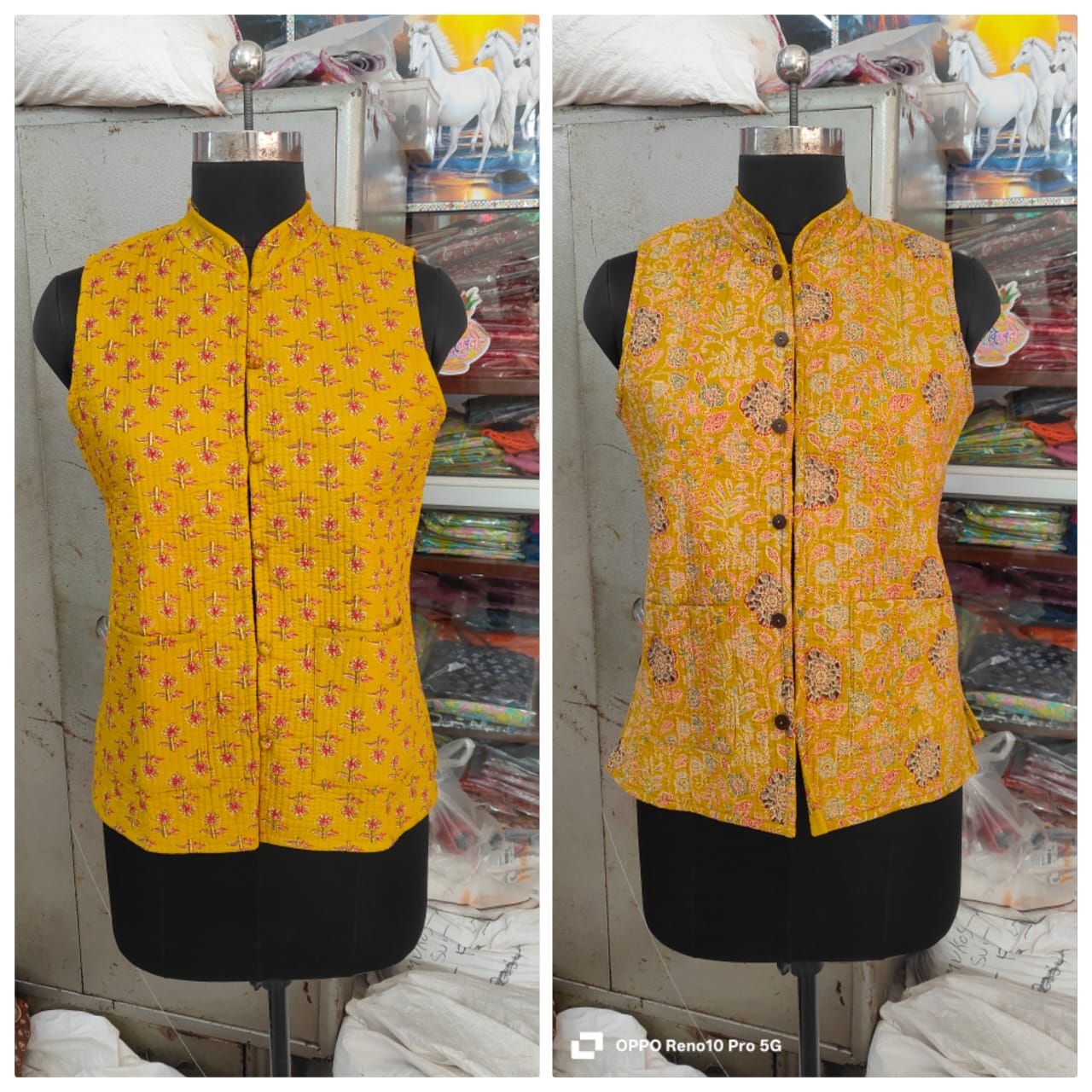 Jaipuri Quilted Reversible Cotton Jacket with Kapas Filling – 28 Inches