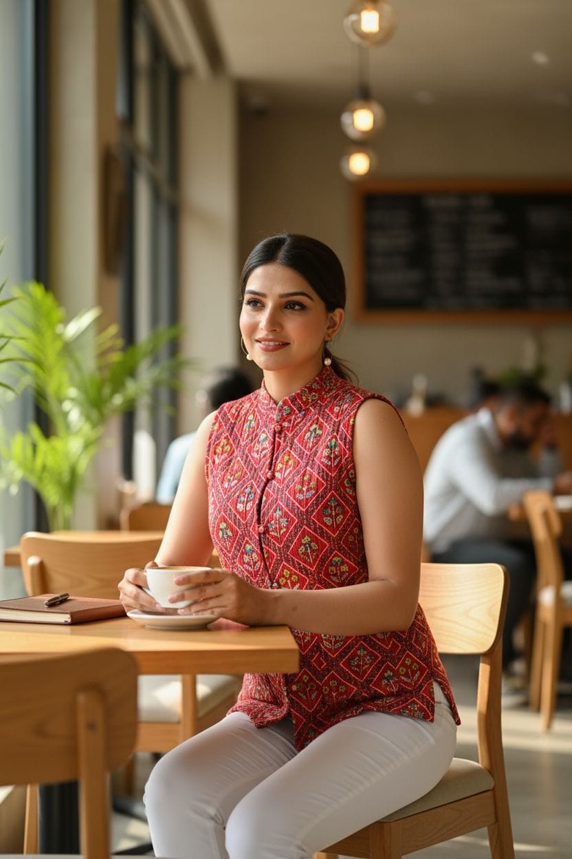 Jaipuri Quilted Reversible Cotton Jacket with Kapas Filling – 28 Inches