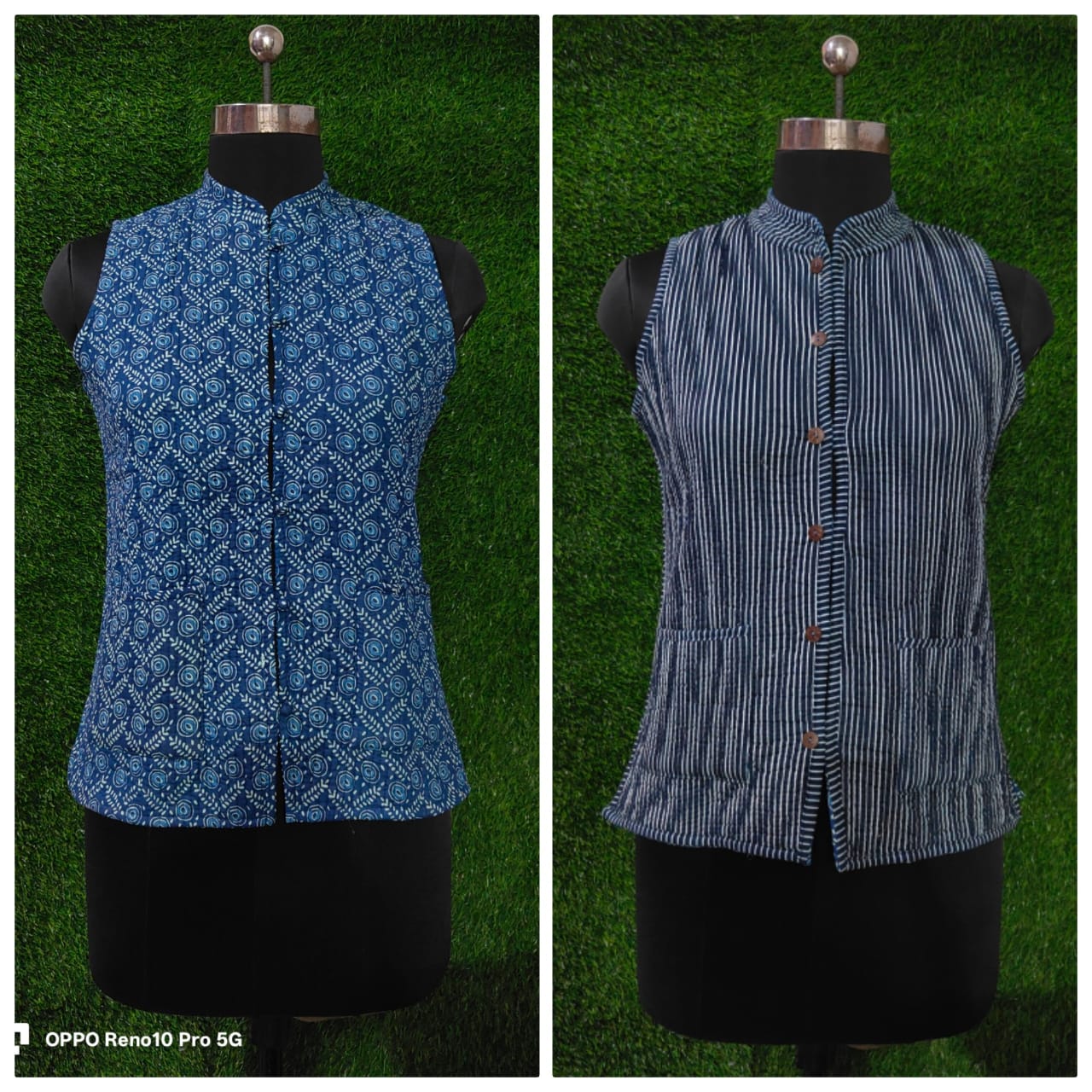 Jaipuri Quilted Reversible Cotton Jacket with Kapas Filling – 28 Inches