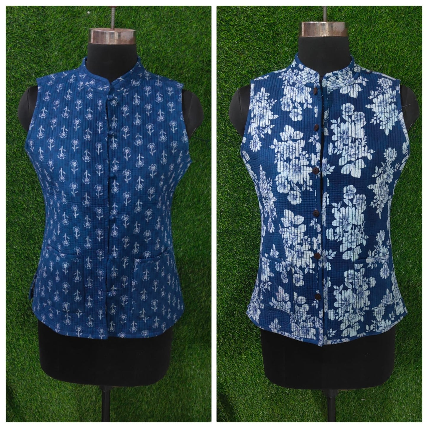 Jaipuri Quilted Reversible Cotton Jacket with Kapas Filling – 28 Inches