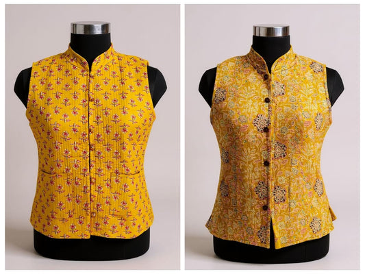 Jaipuri Quilted Reversible Cotton Jacket with Kapas Filling