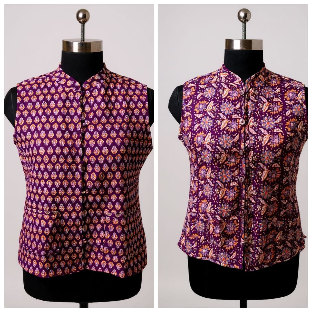 Jaipuri Quilted Reversible Cotton Jacket with Kapas Filling