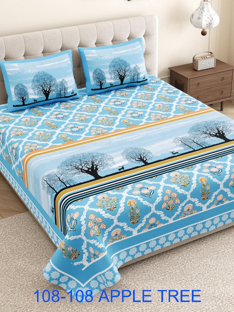 Jumbo Cotton Bedsheet 108×108 with 2 Pillow Covers