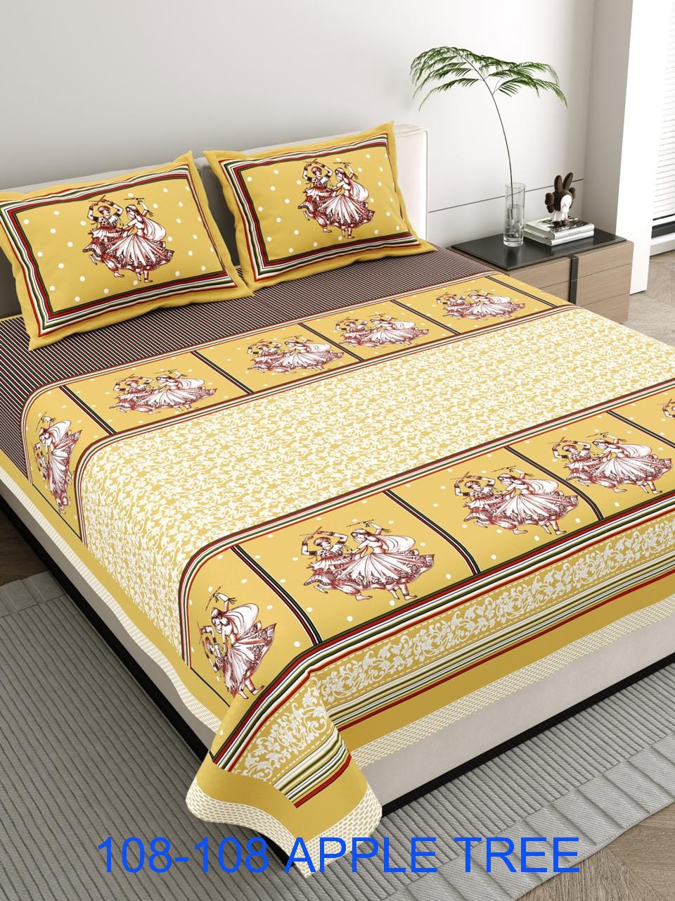 Jumbo Cotton Bedsheet 108×108 with 2 Pillow Covers