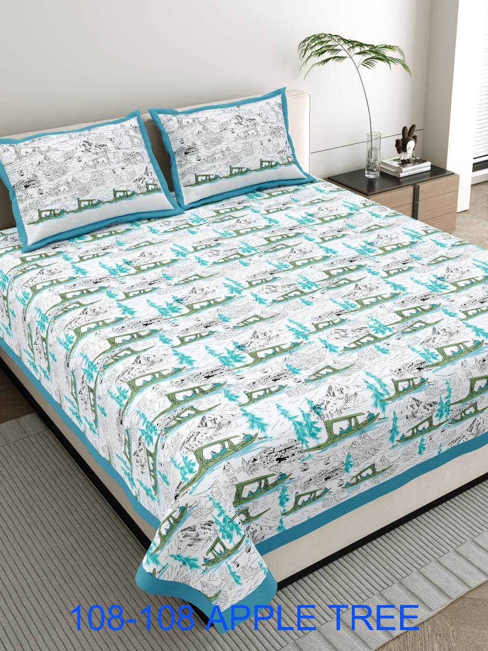 Jumbo Cotton Bedsheet 108×108 with 2 Pillow Covers