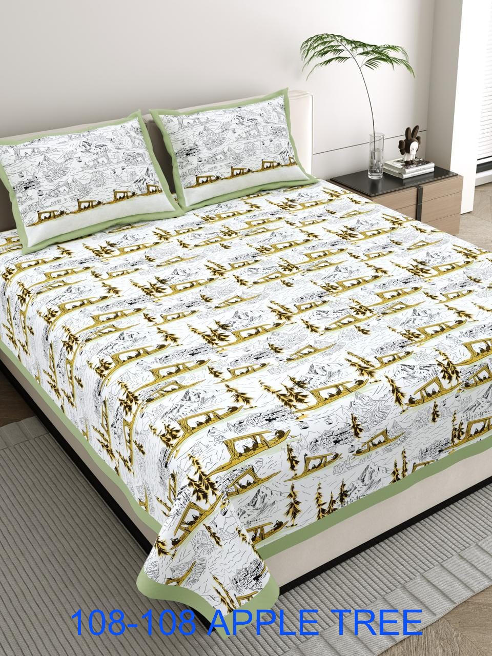 Jumbo Cotton Bedsheet 108×108 with 2 Pillow Covers