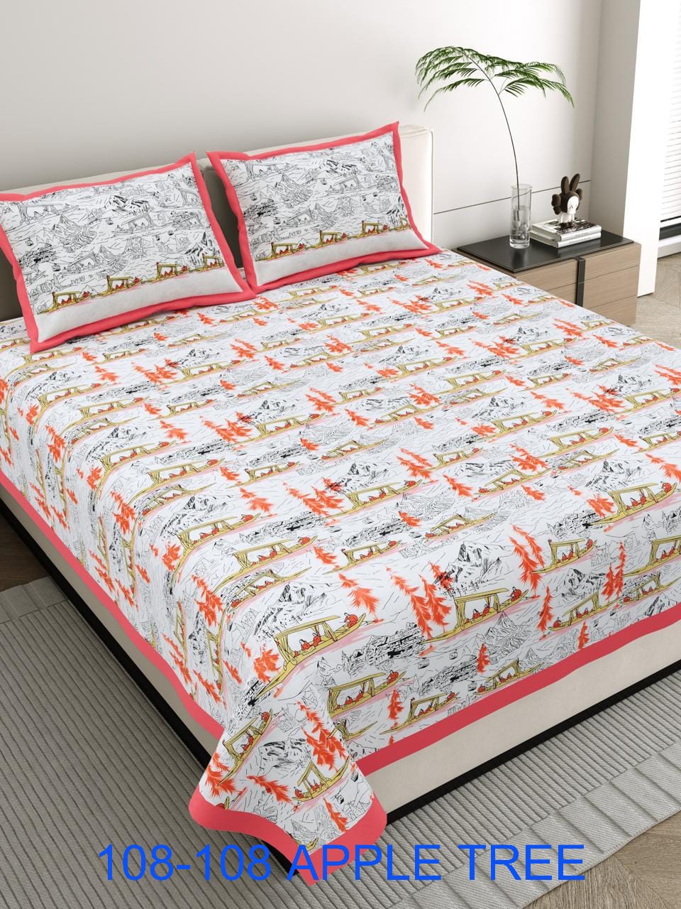 Jumbo Cotton Bedsheet 108×108 with 2 Pillow Covers