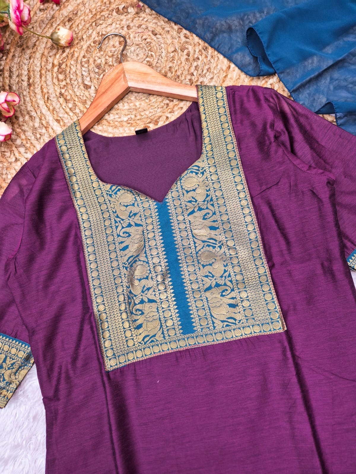 Kanchi Cotton Kurta with Georgette Dupatta – 2 Piece Set