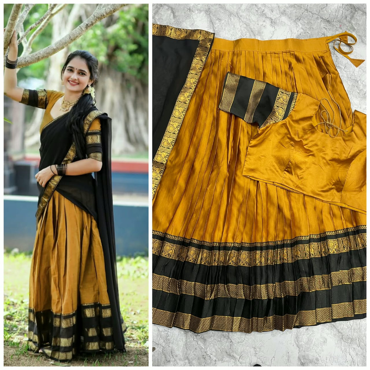 Kanchi Cotton Silk Lehenga Choli with Zari Weaving & Georgette Dupatta