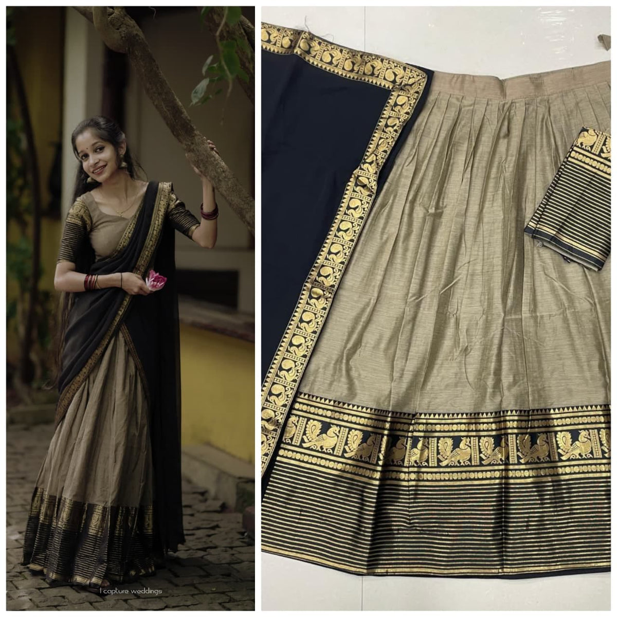 Kanchi Cotton Silk Lehenga Choli with Zari Weaving & Georgette Dupatta