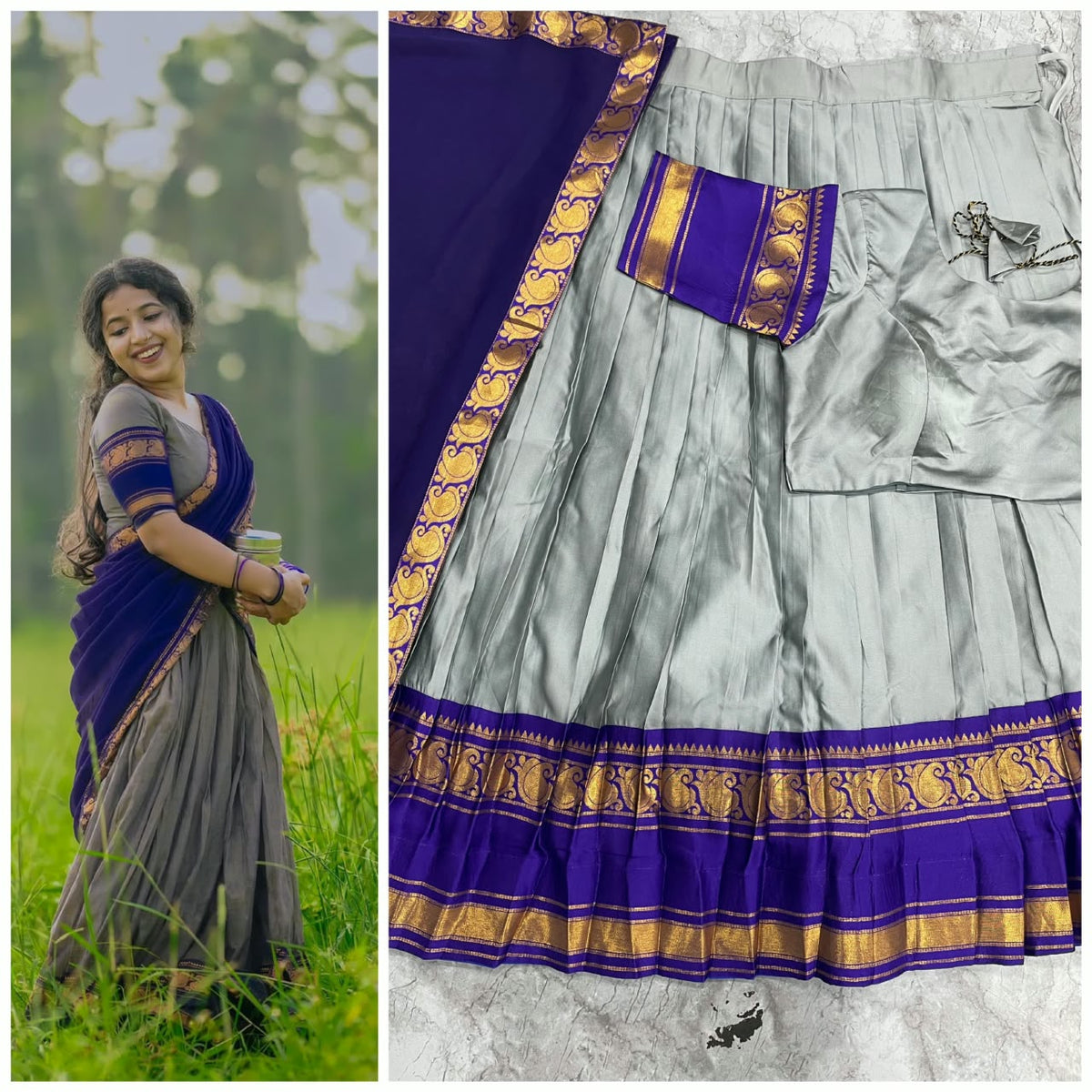 Kanchi Cotton Silk Lehenga Choli with Zari Weaving & Georgette Dupatta