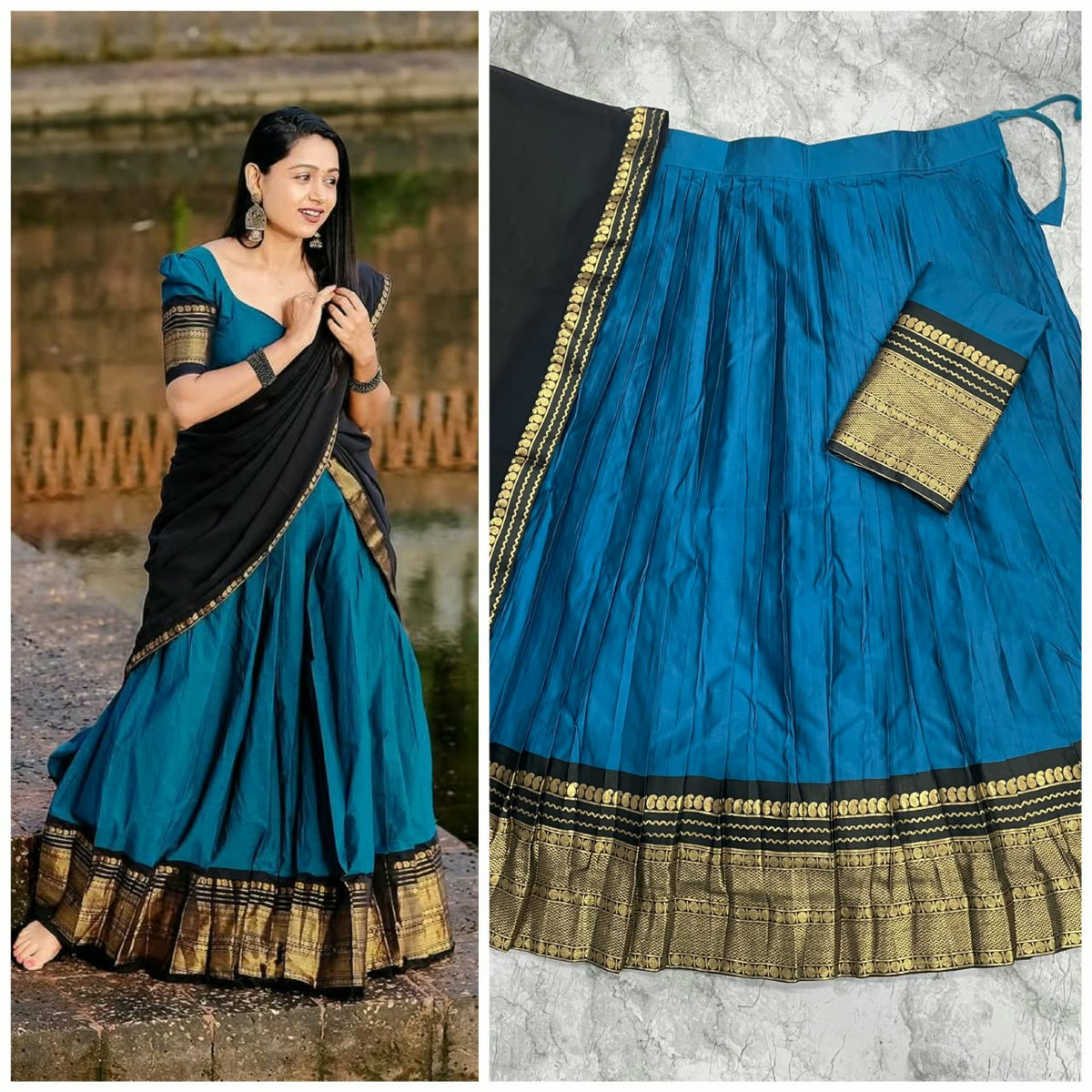 Kanchi Cotton Silk Lehenga Choli with Zari Weaving & Georgette Dupatta