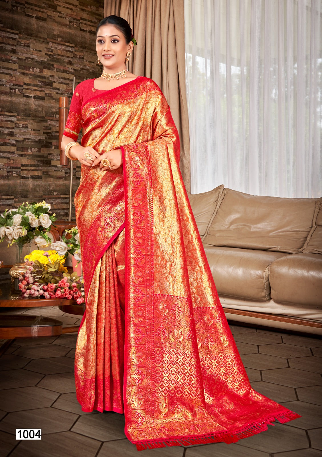 Kanjivaram Silk Saree with Matching Silk Blouse